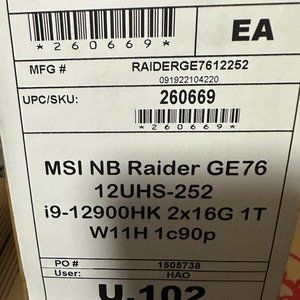 MSI 17.3" GE76 Raider Gaming Laptop (Titanium Blue)